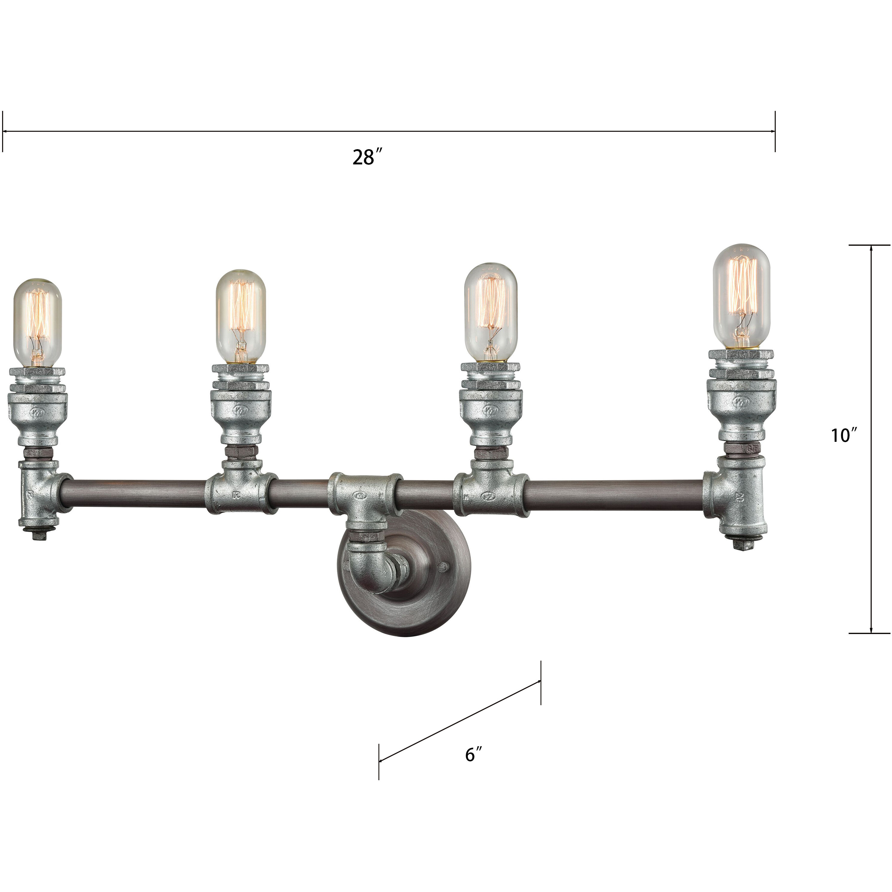 Cast Iron Pipe Vanity Light Wall Light