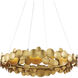 Lavengro 1 Light 32 inch Contemporary Gold Leaf and White Chandelier Ceiling Light