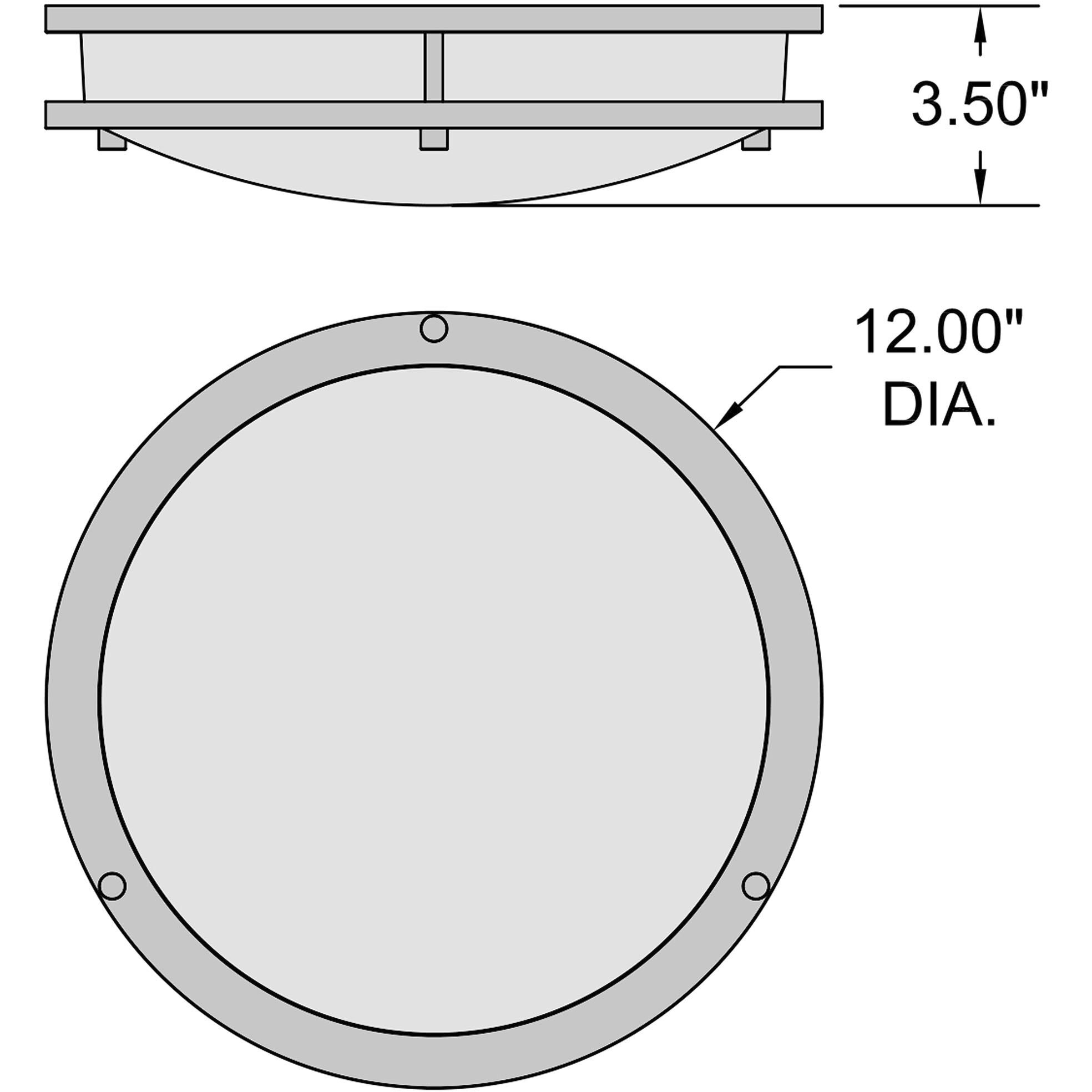 Solero III LED 12 inch Matte Black and White Flush Mount Ceiling Light