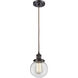 Ballston Beacon 1 Light 6 inch Oil Rubbed Bronze Mini Pendant Ceiling Light in Clear Glass, Ballston
