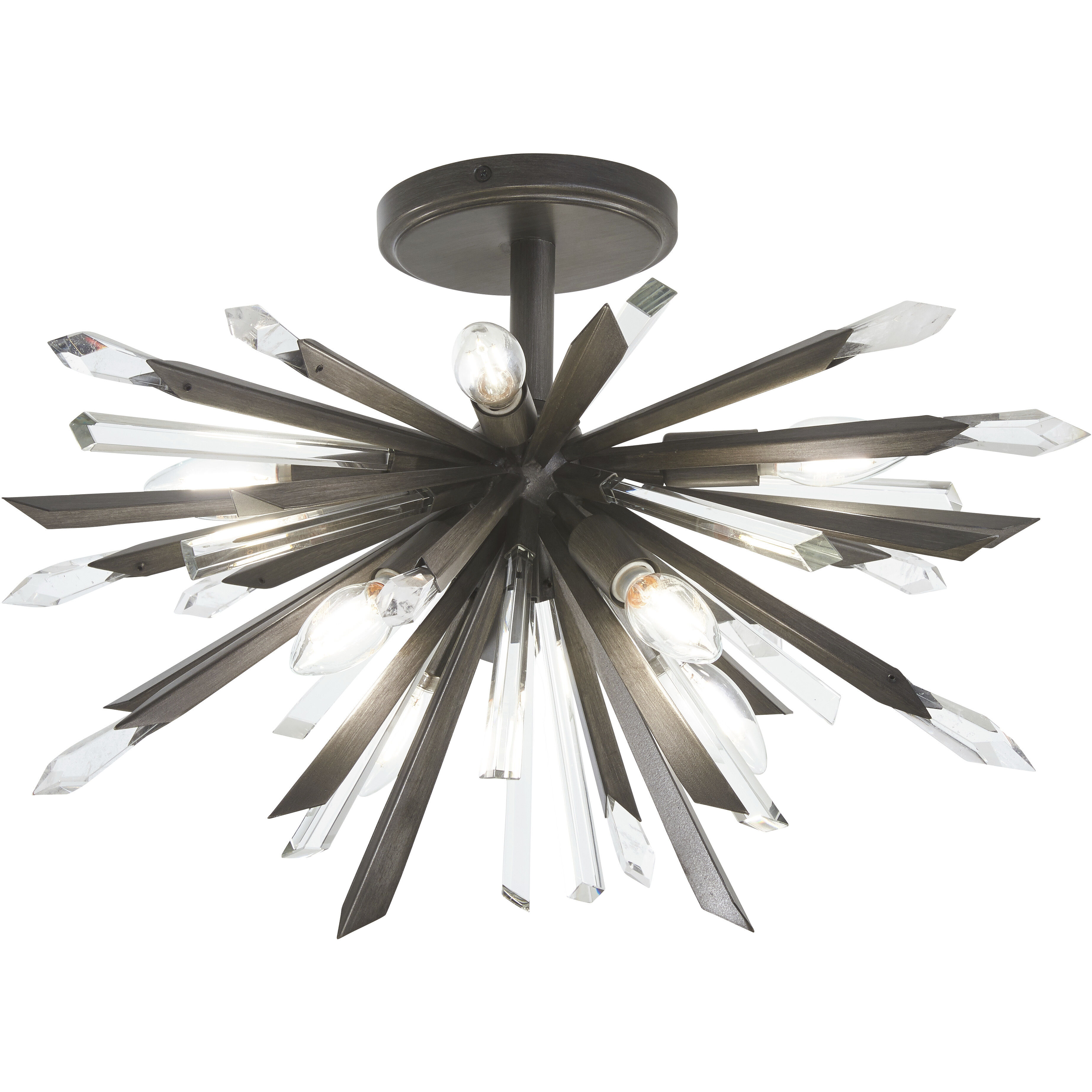 Elsa 8 Light 23 inch Midnight Graphite Semi-Flush Ceiling Light