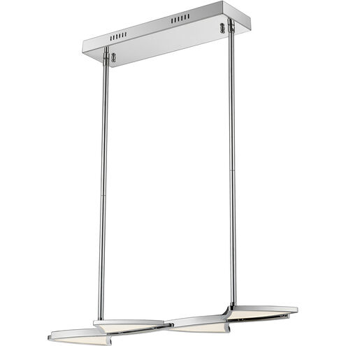 Aeon LED 28 inch Chrome Linear Chandelier Ceiling Light in 6.25