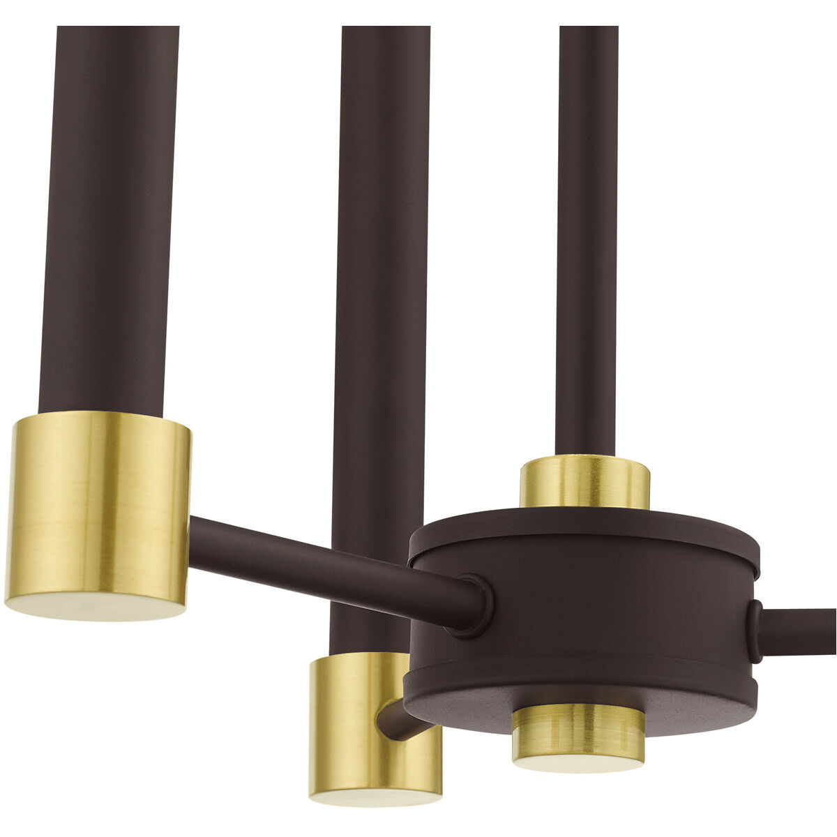 Karlstad 3 Light 12 inch Bronze with Satin Brass Accents Chandelier Ceiling Light