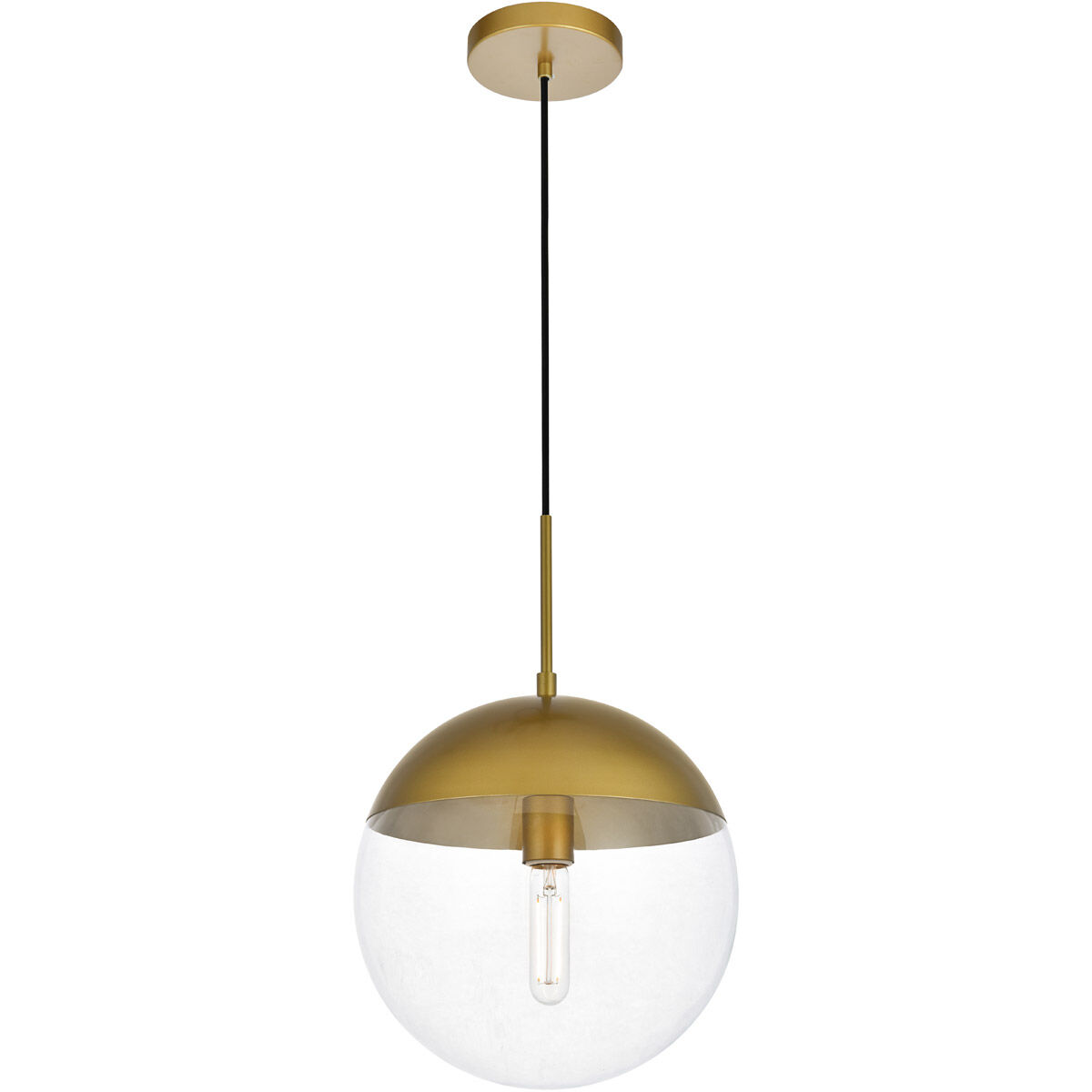 Eclipse 1 Light 12 inch Brass Pendant Ceiling Light