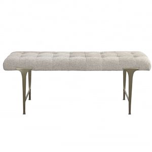 Imperial Light Gray and Satin Champagne Bench