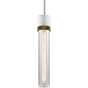 Zigrina 1 Light 5.13 inch Matte White with Aged Brass Pendant Ceiling Light