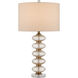 Zebulon 29 inch 150 watt Clear with Gold Speckles and Contemporary Gold Leaf Table Lamp Portable Light