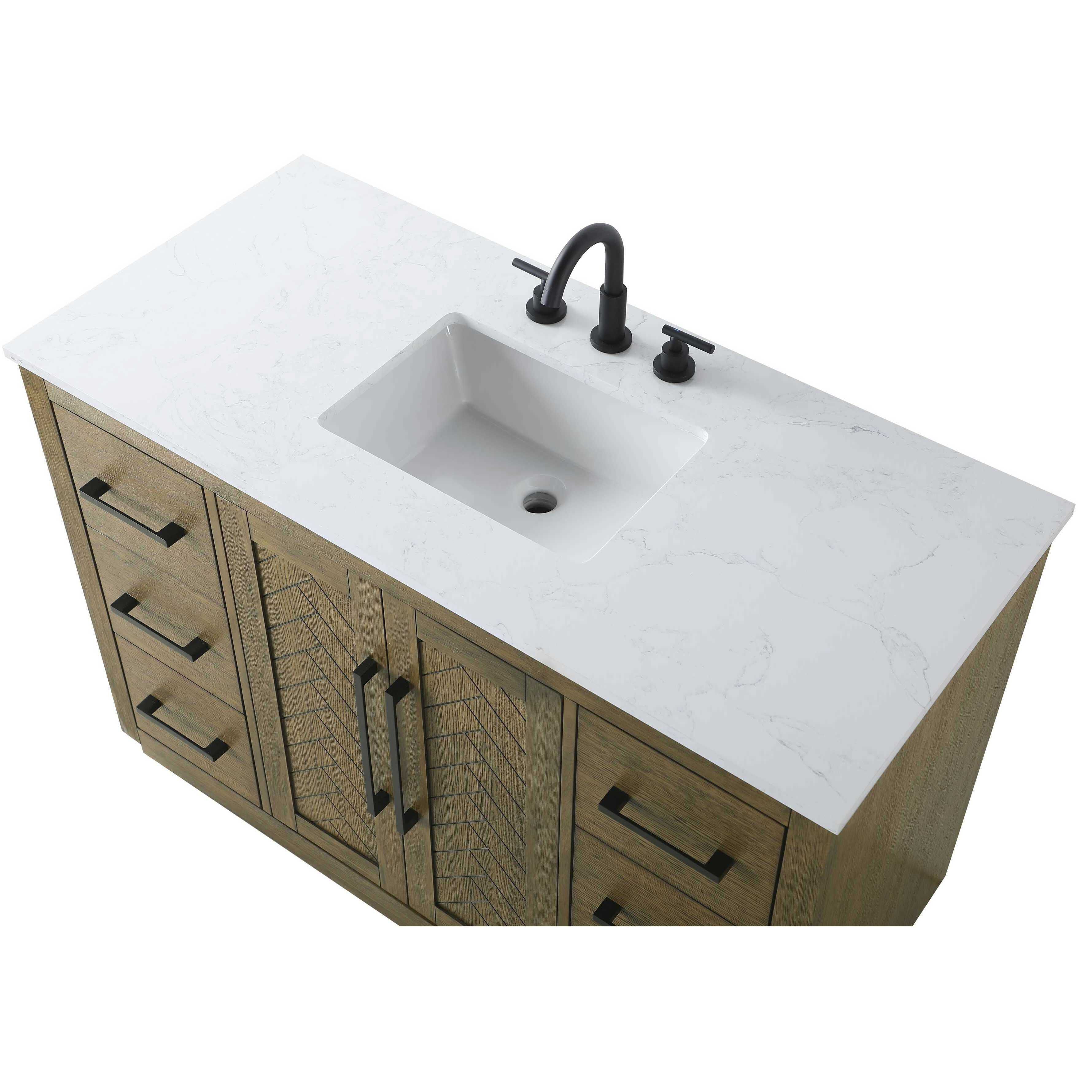 Chase 48 X 34 inch Hazel Oak Bathroom Vanity Cabinet