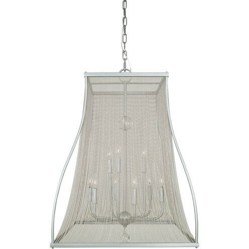 Harrison 9 Light 26 inch Satin Pewter/Polished Nickel Foyer Chandelier Ceiling Light