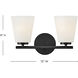Bri 2 Light 15 inch Black Bath Light Wall Light