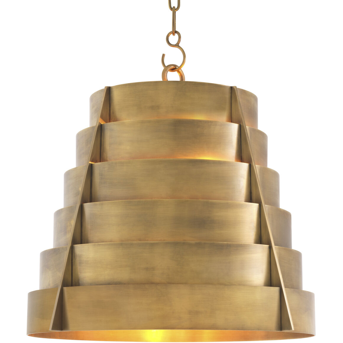 Fitzroy 3 Light 21.65 inch Vintage Brass Pendant Ceiling Light