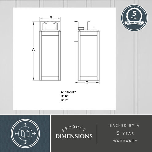 Kinzie LED 16.75 inch Vintage Brass Outdoor Wall