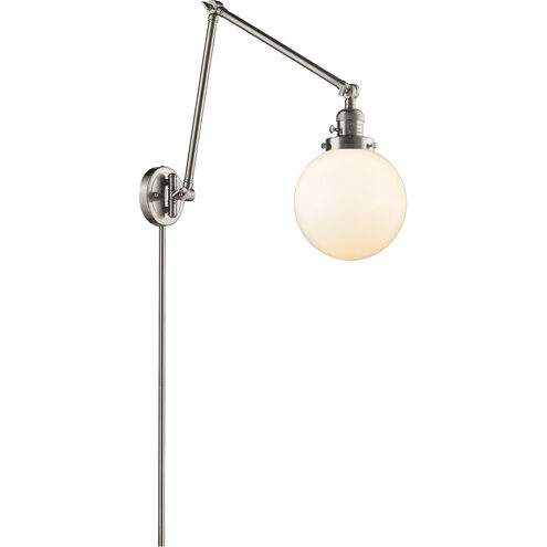 Large Beacon 30 inch 60.00 watt Satin Nickel Swing Arm Wall Light, Franklin Restoration