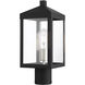 Nyack 1 Light 15.25 inch Black with Brushed Nickel Cluster Outdoor Post Top Lantern
