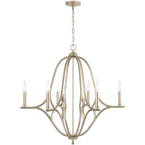 Claire 6 Light 32 inch Brushed Champagne Chandelier Ceiling Light