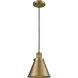 Franklin Restoration Appalachian 1 Light 8 inch Brushed Brass Mini Pendant Ceiling Light in Incandescent, Franklin Restoration