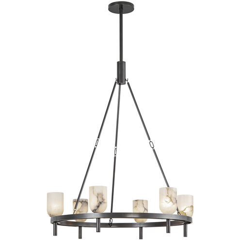 Lucian 6 Light 31.5 inch Urban Bronze Chandelier Ceiling Light in Urban Bronze and Alabaster