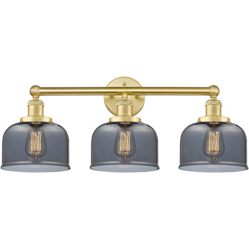 Bell 3 Light 24.5 inch Satin Gold Bath Vanity Light Wall Light in Plated Smoke