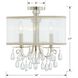 Hampton 3 Light 14 inch Polished Chrome Semi Flush Ceiling Light