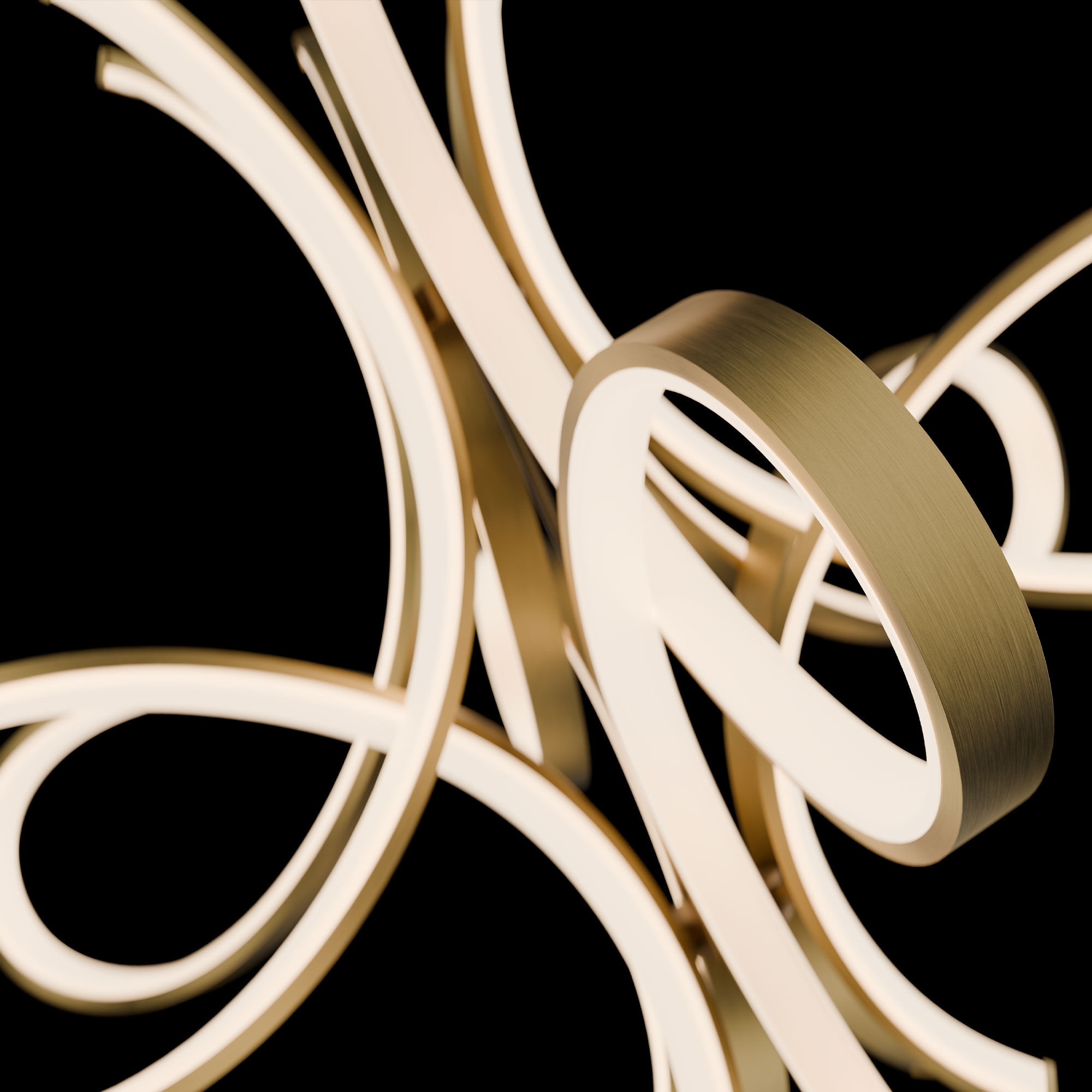 Fleur De Lis LED 56 inch Aged Brass Indoor Hanging Lighting Ceiling Light