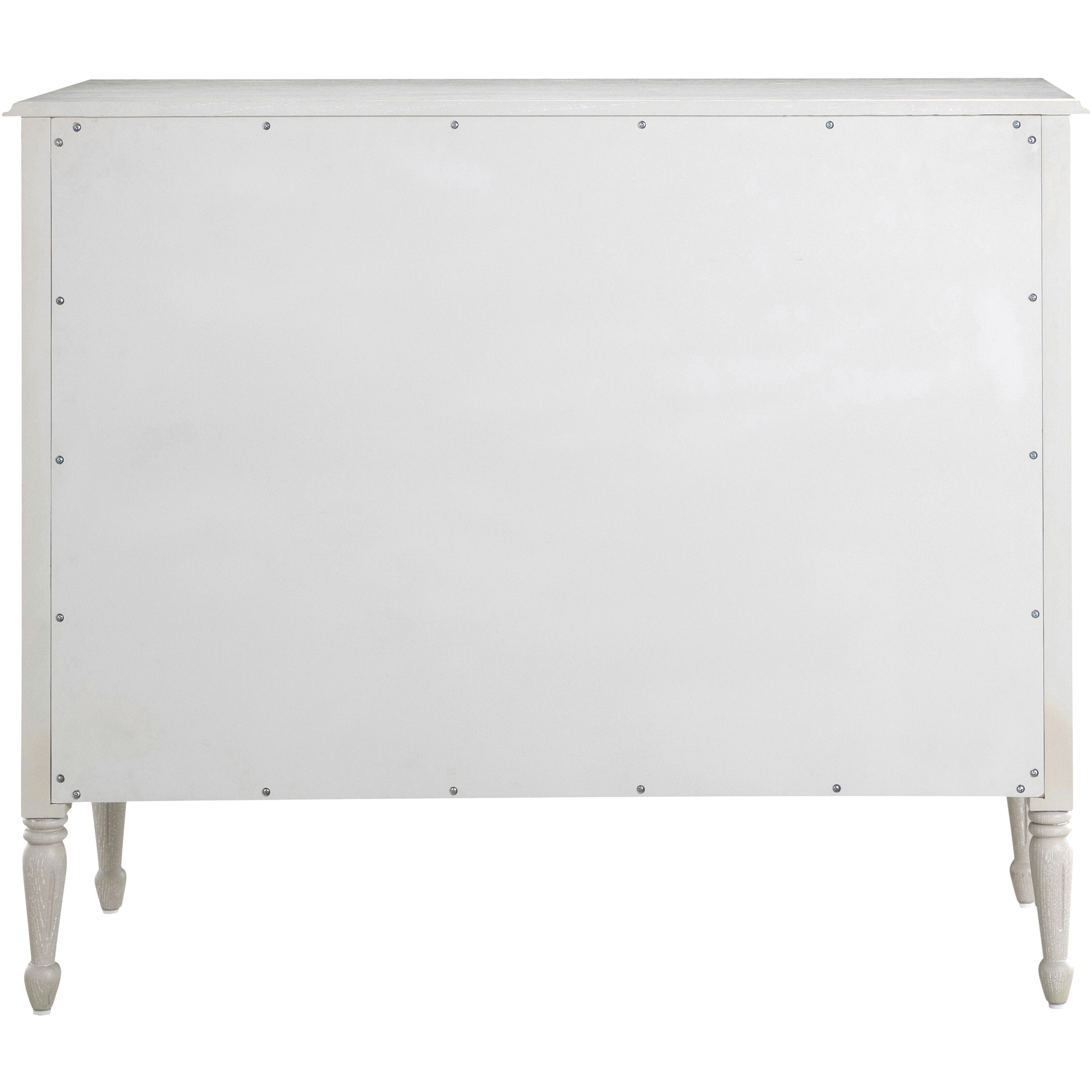 Caroline Cerused White and Painted Burlap Chest