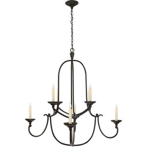 Chapman & Myers Flemish 8 Light 36 inch Aged Iron Chandelier Ceiling Light in (None)