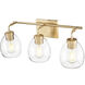 Dawes 3 Light 24 inch Brass Vanity Wall Light