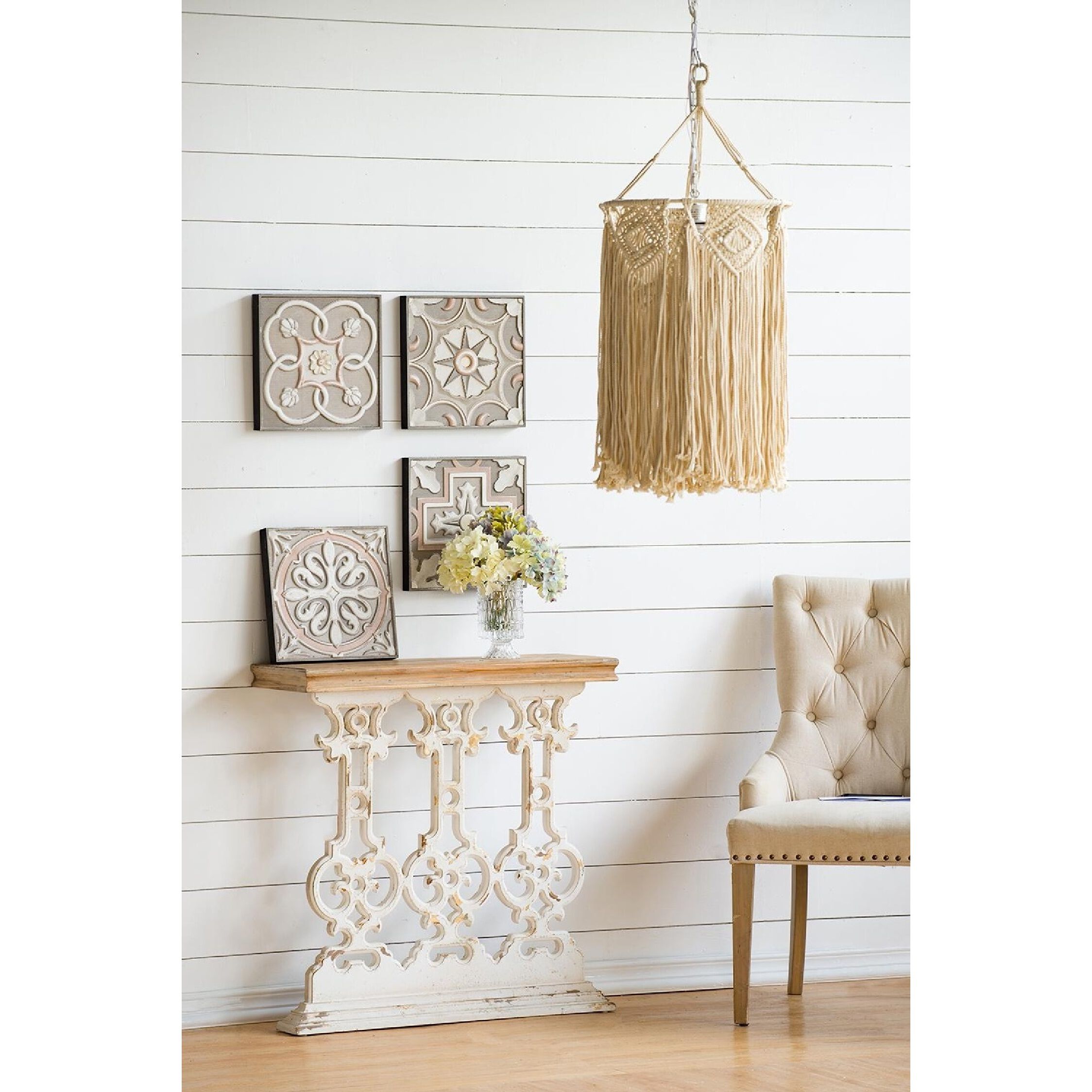 Classic 31.9 X 11.8 inch Natural/White Console Table