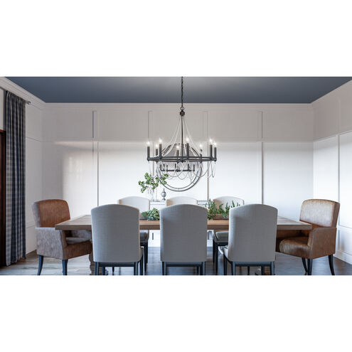 Brigitta 8 Light 30 inch Matte Black Chandelier Ceiling Light