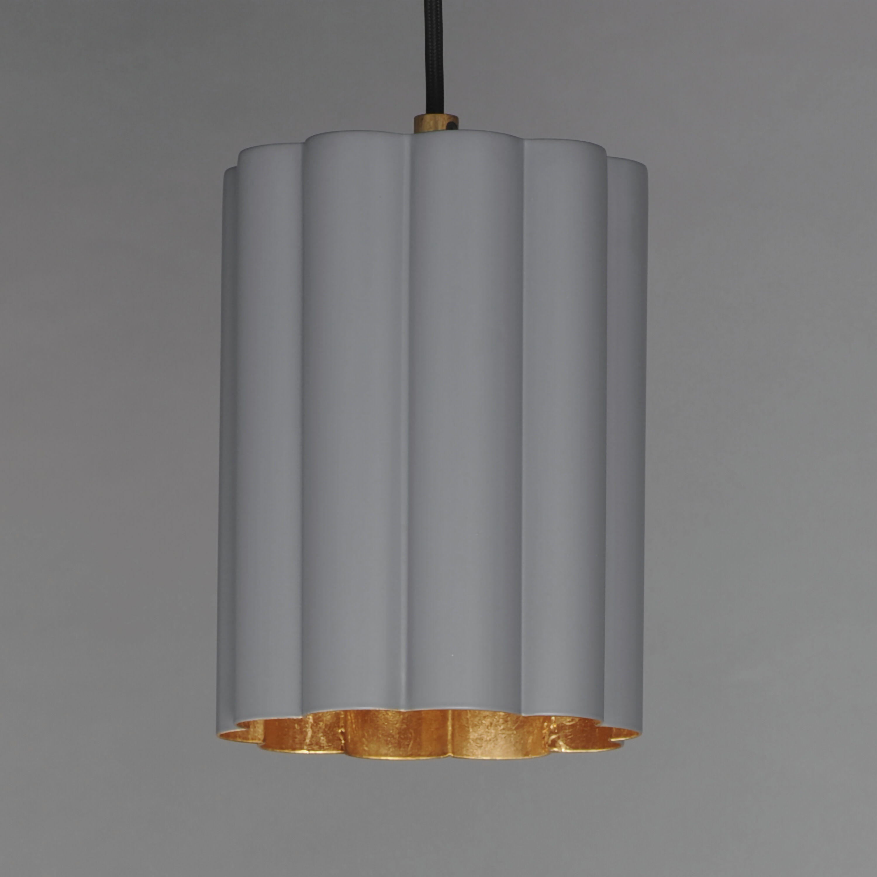 Primrose 1 Light 6 inch Gold Leaf Single Pendant Ceiling Light in Dark Grey
