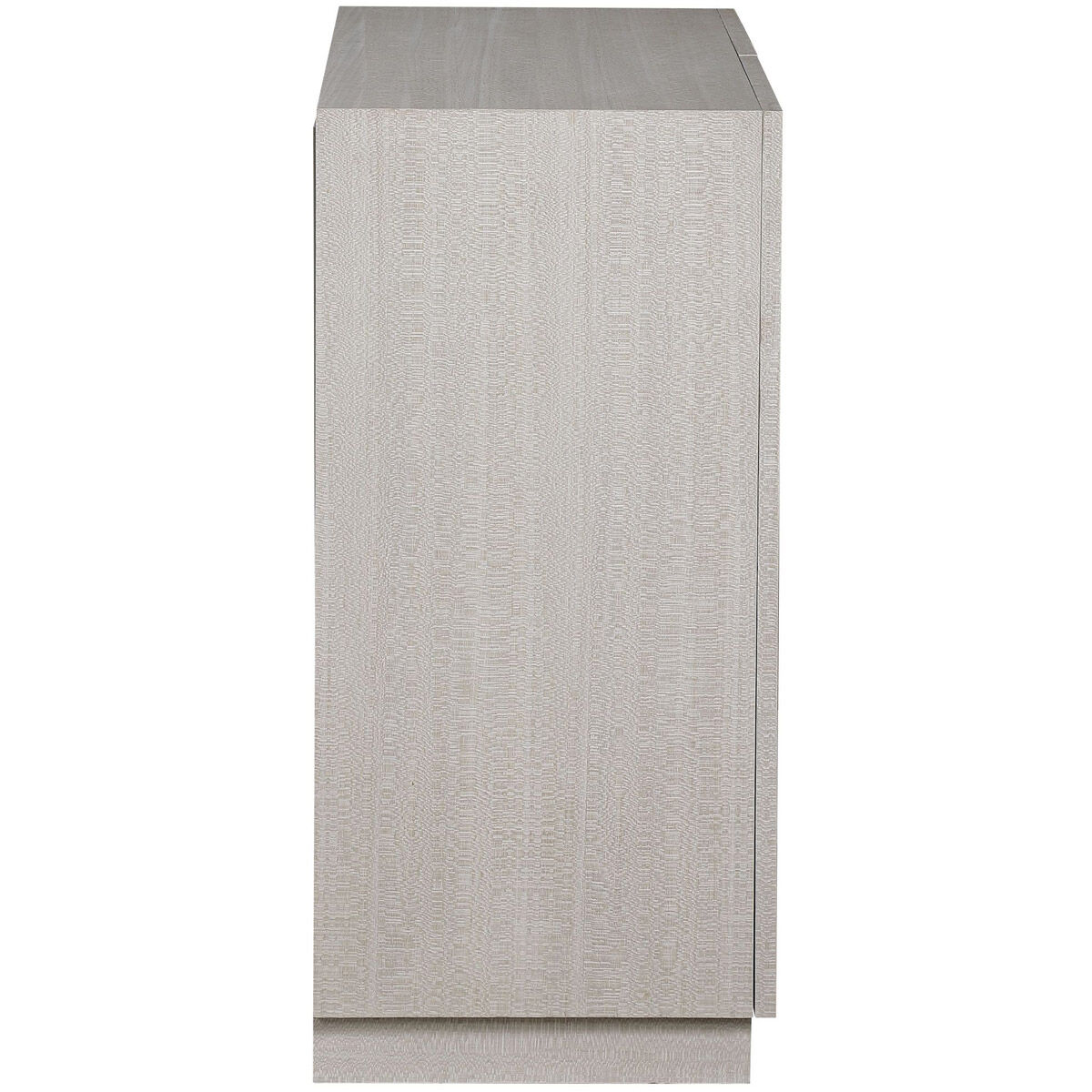 Viela Soft Gray with White Marble and Brushed Silver 2 Door Cabinet