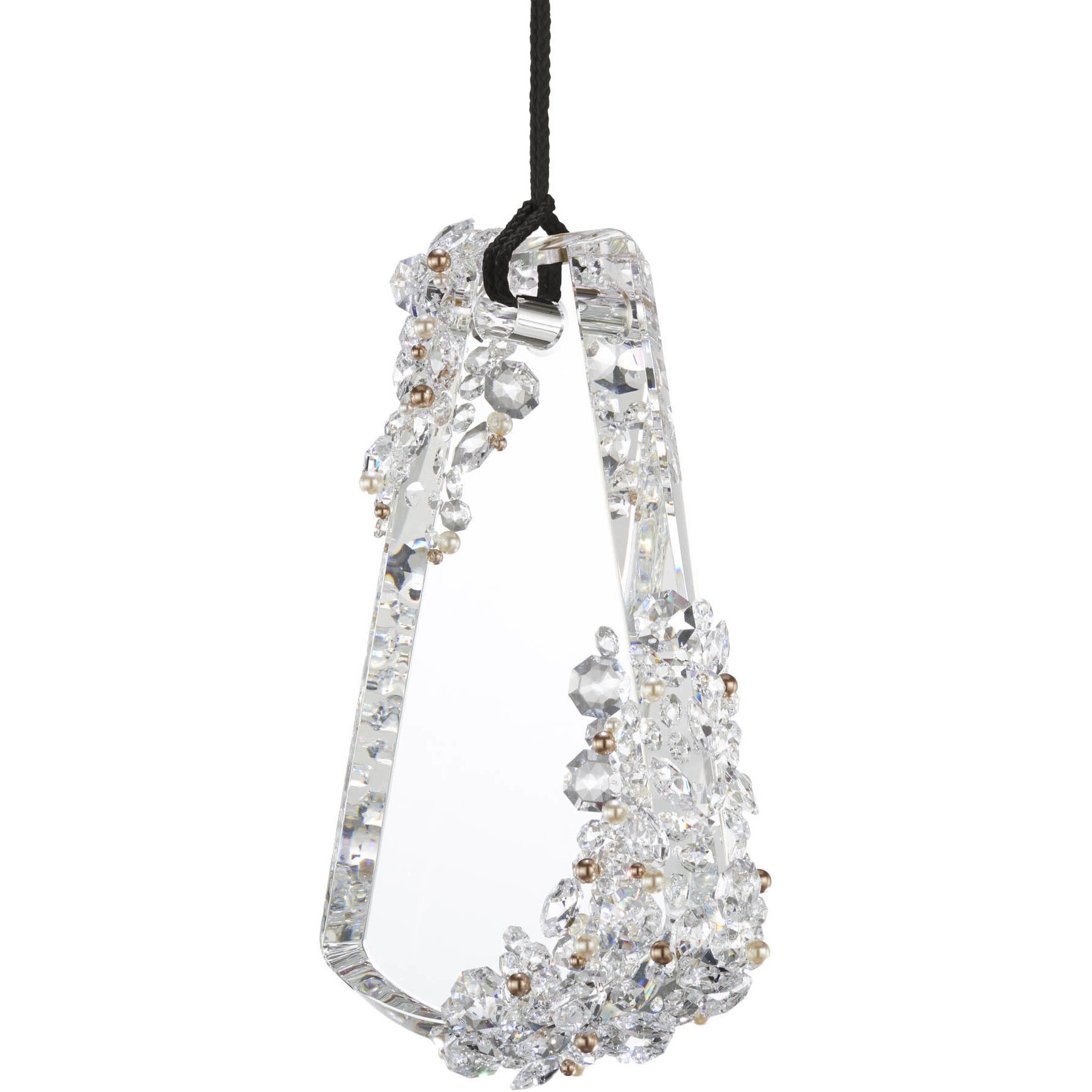 Forever Flora LED 4.25 inch Polished Chrome Pendant Ceiling Light in Black Rope, Black Rope