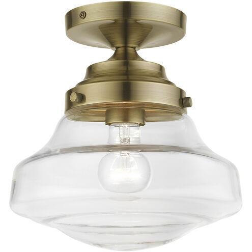 Avondale 1 Light 9 inch Antique Brass Semi-Flush Ceiling Light