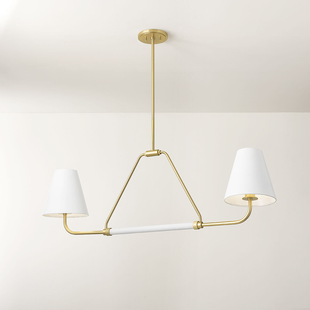 Georgann 2 Light 48 inch Aged Brass/Soft White Linear Ceiling Light
