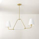 Georgann 2 Light 48 inch Aged Brass/Soft White Linear Ceiling Light
