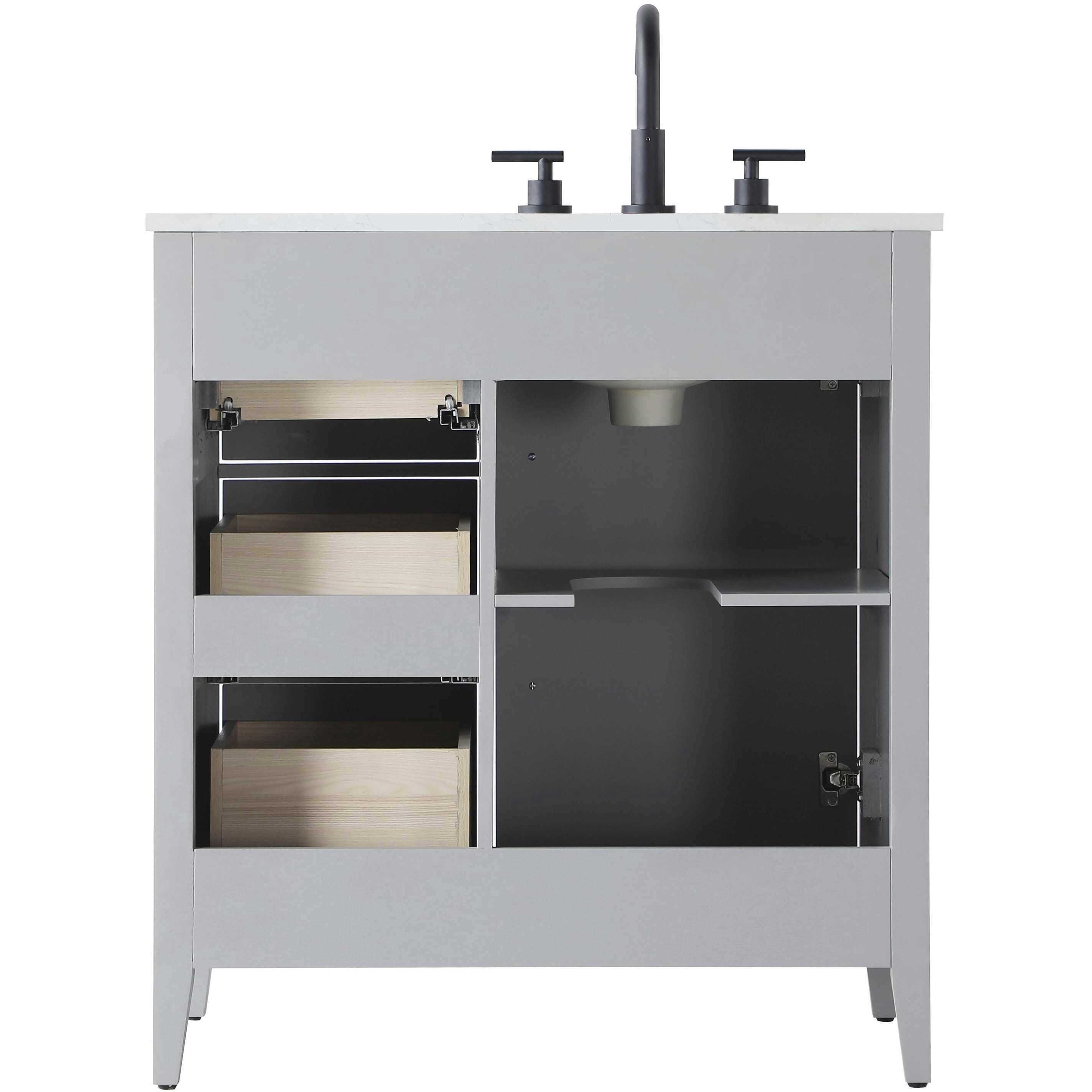 Millie 32 X 35 inch Grey Bathroom Vanity Cabinet