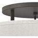 Hampton 3 Light 26 inch Buckeye Bronze Indoor Semi-Flush Mount Ceiling Light in Non-LED