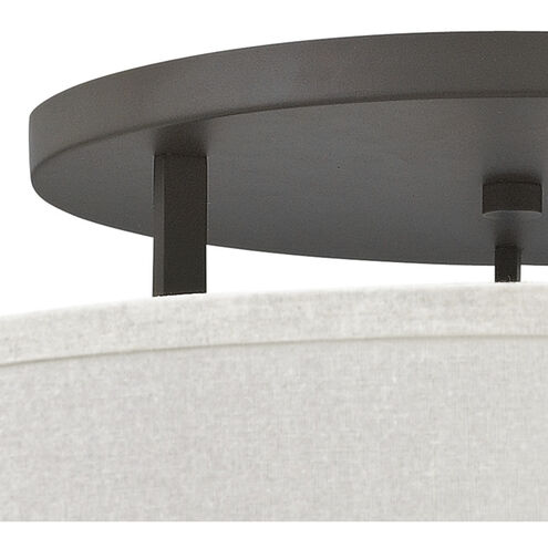 Hampton 3 Light 26 inch Buckeye Bronze Indoor Semi-Flush Mount Ceiling Light in Non-LED