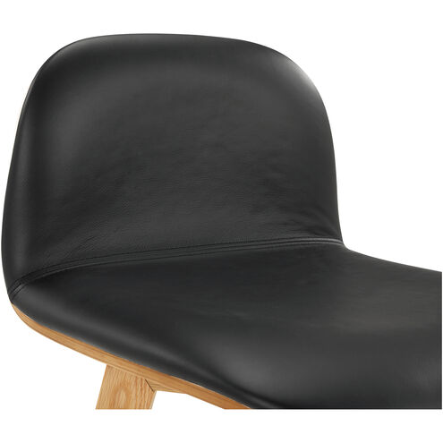 Napoli 37.5 inch Black Barstool, Leather