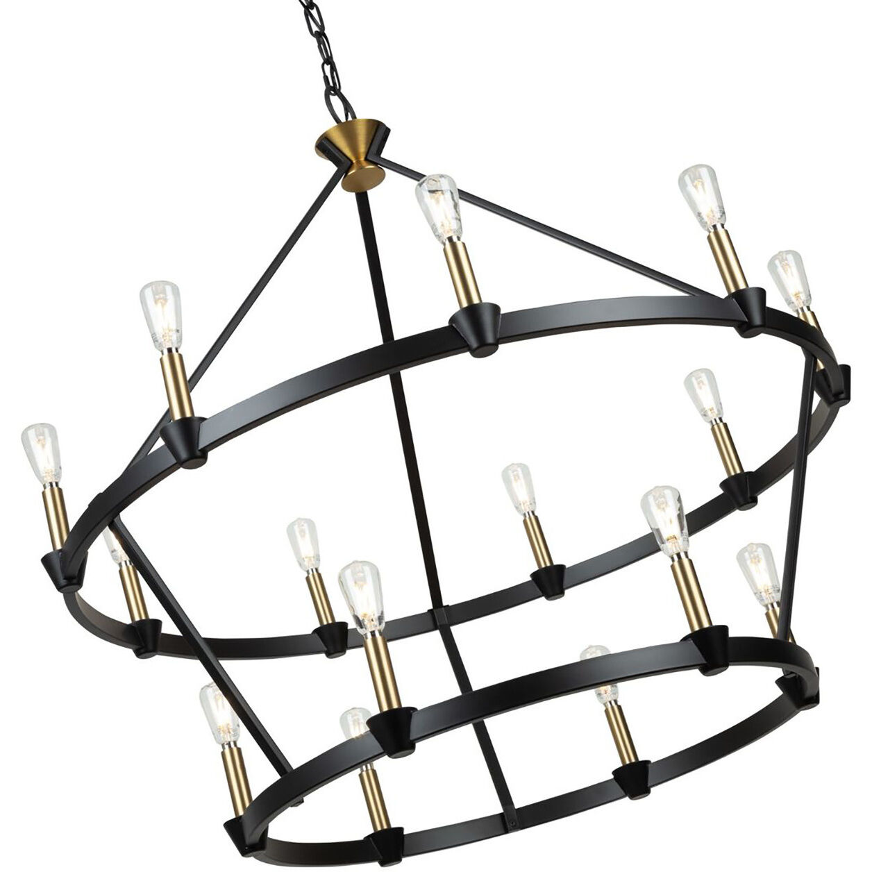 Notting Hill LED 36 inch Black and Brushed Brass Chandelier Ceiling Light