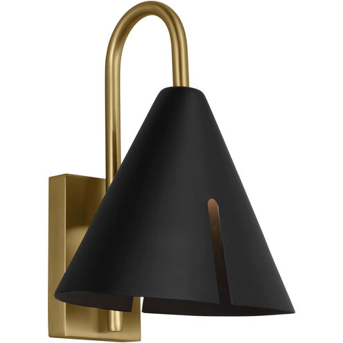 Kelly by Kelly Wearstler Cambre 7 inch 9 watt Midnight Black and Burnished Brass Task Wall Sconce Wall Light in Midnight Black / Burnished Brass