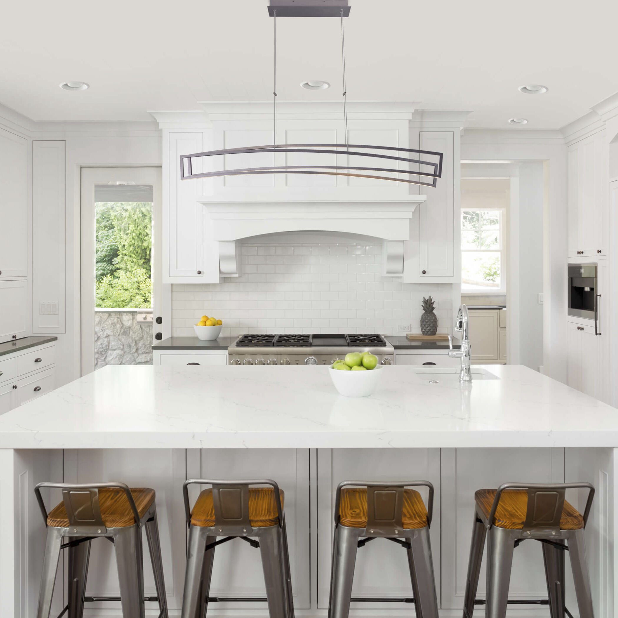 Sirius Linear Chandelier Ceiling Light in Silver