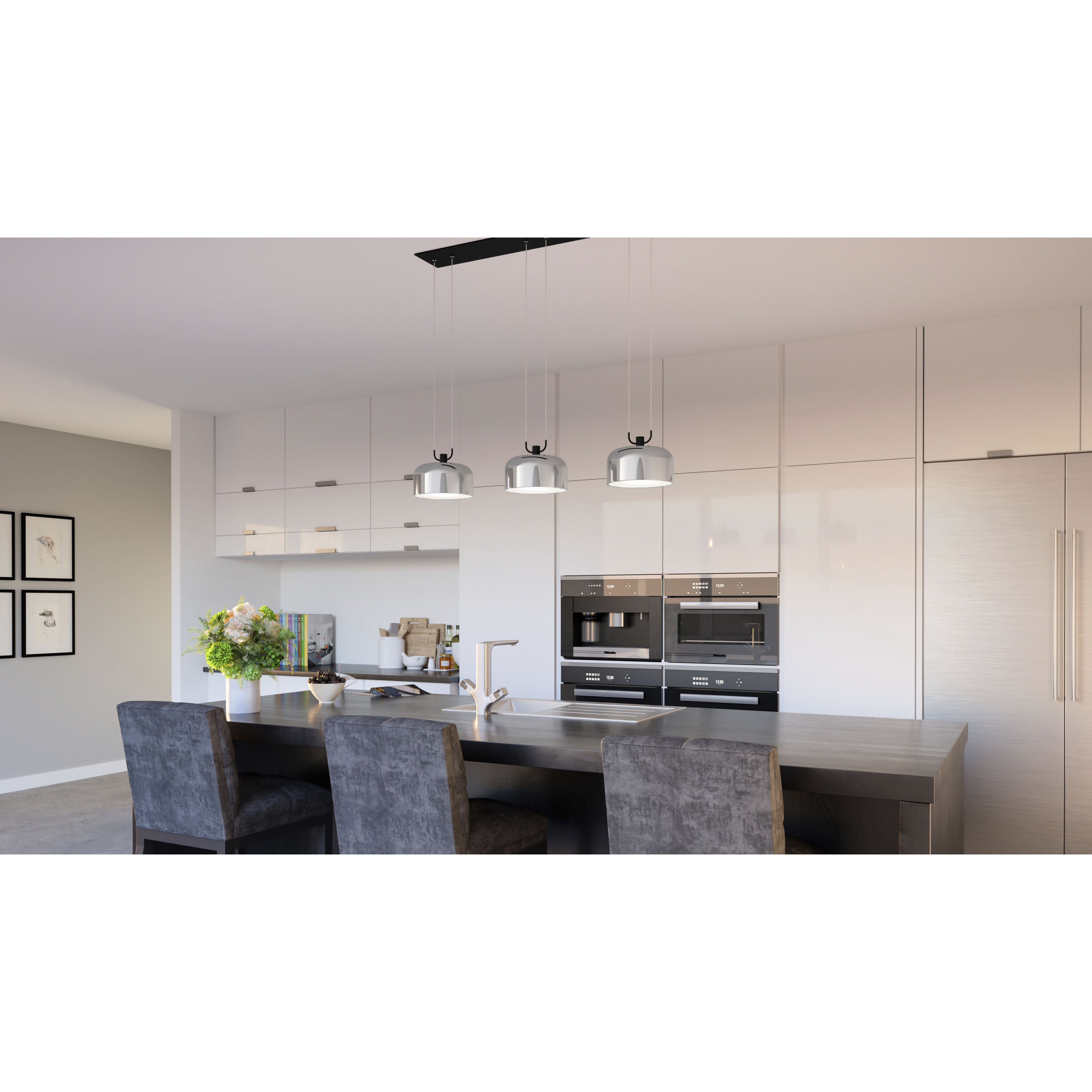 Gabriel 35.5 inch Matte Black Island Light Ceiling Light