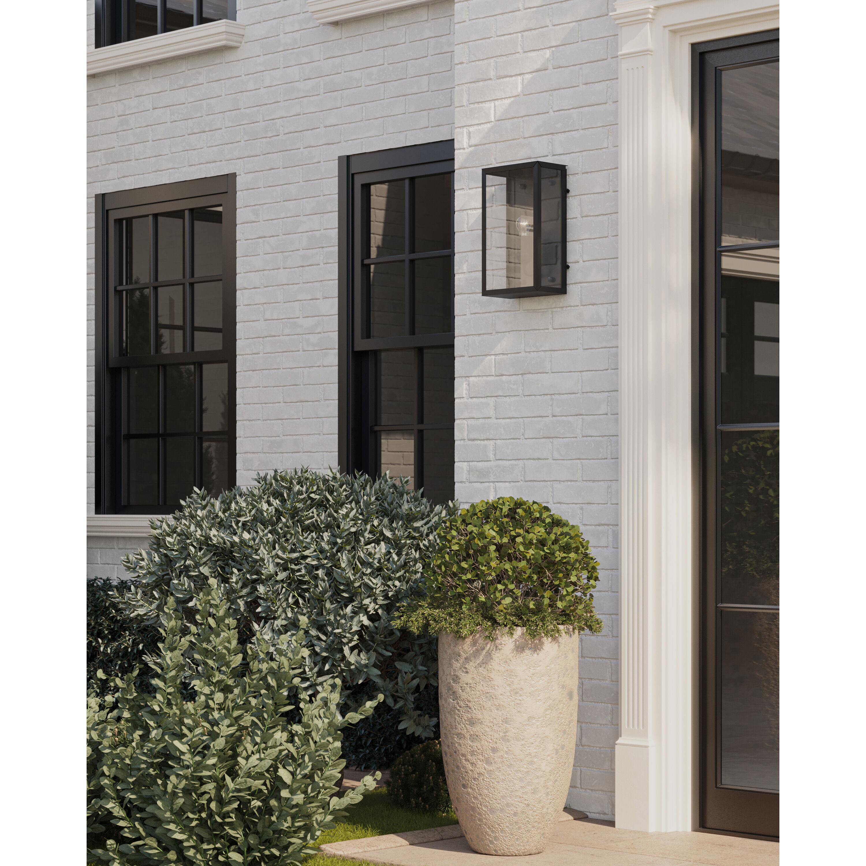 Royster 1 Light 13.75 inch Matte Black/Clear Outdoor Wall Sconce