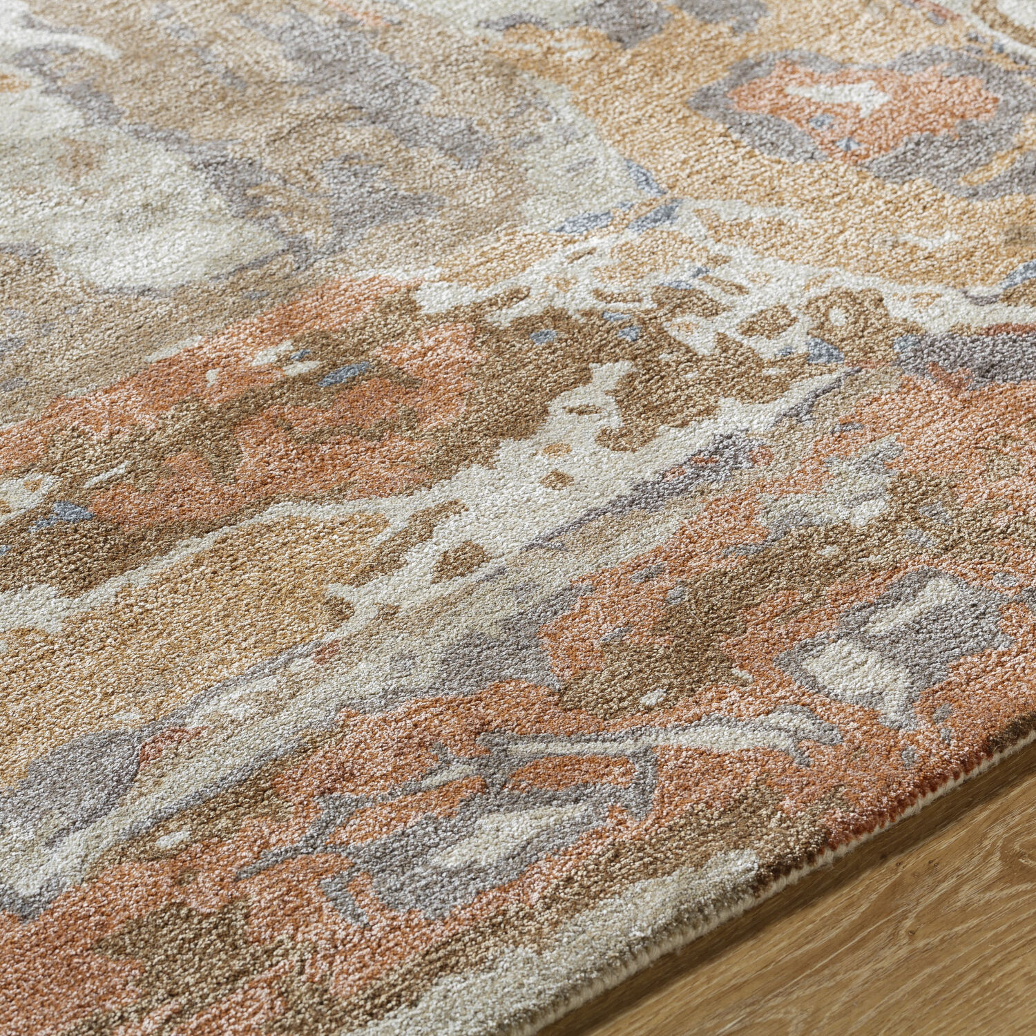 Kavita 36 X 24 inch Prairie Dust / Warm Grey / Walnut / Clay / Army Green Handmade Rug in 2 x 3