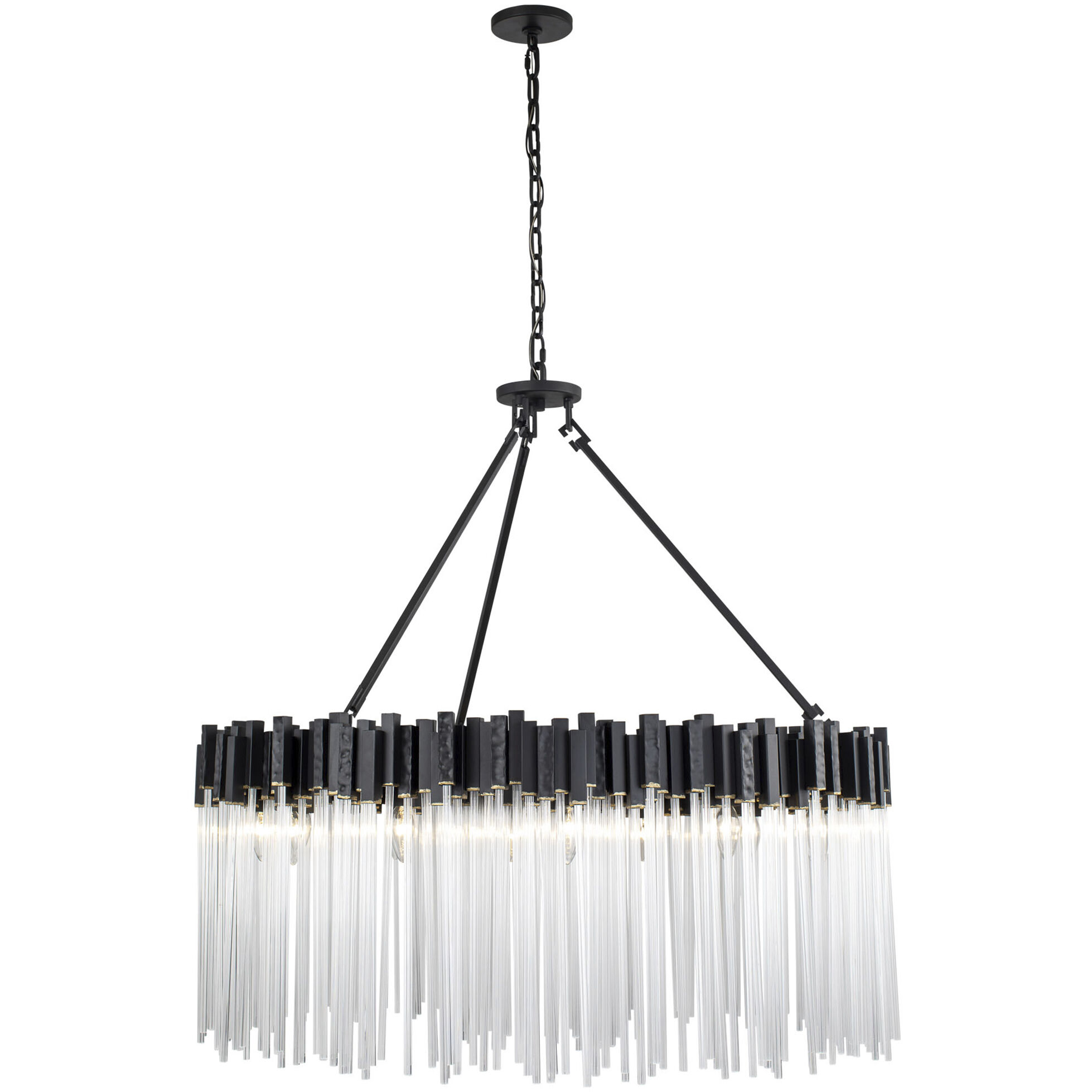 Matrix 12 Light 40 inch Matte Black and French Gold Pendant Ceiling Light
