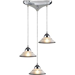 Refraction LED 10 inch Polished Chrome Mini Pendant Ceiling Light in Etched Clear