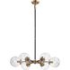 Boudreaux 6 Light 28 inch Antique Gold with Matte Black Chandelier Ceiling Light