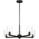 Fullton 5 Light 27.13 inch Midnight Black Chandelier Ceiling Light in Clear Glass