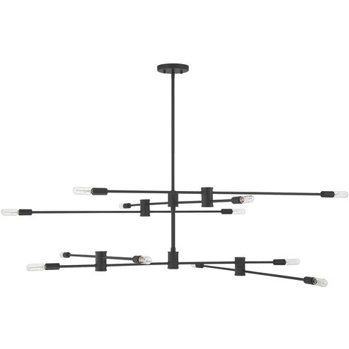 Lyrique 12 Light 54.25 inch Matte Black Chandelier Ceiling Light